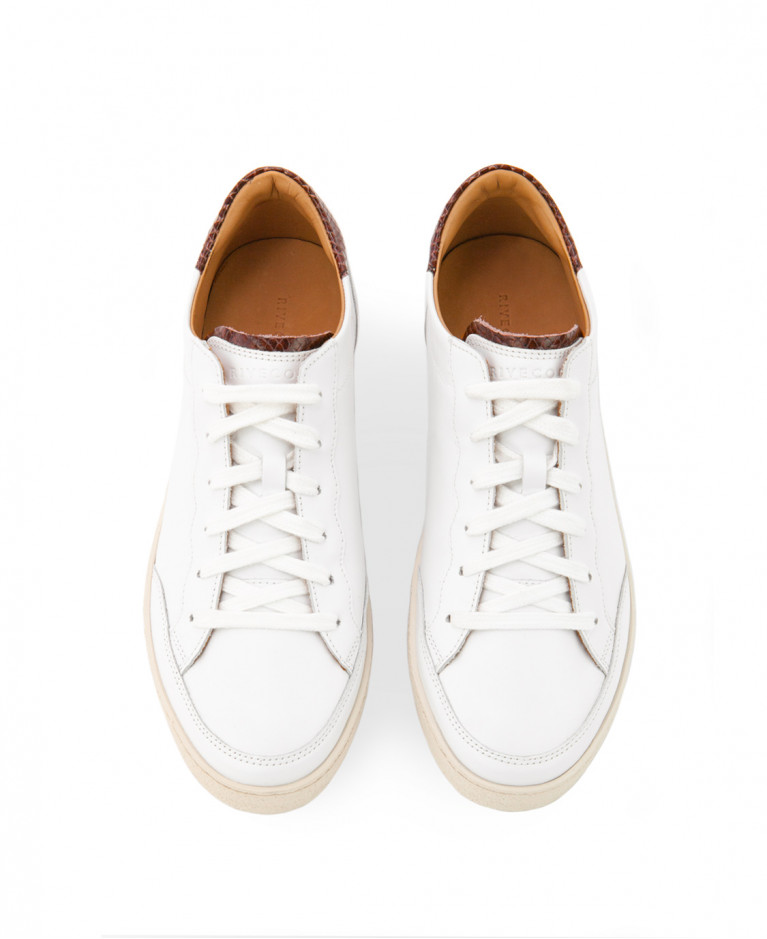 Sneakers n°14 White / Brown | Rivecour