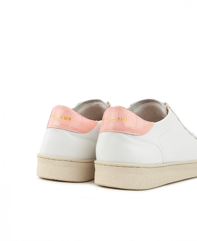 Sneakers n°14 White / Blush| Rivecour