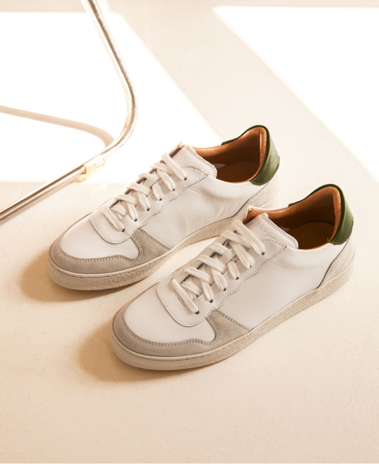 Sneakers n°12 White/Kaki| Rivecour
