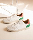 Sneakers n°12 White/Blush/Green| Rivecour