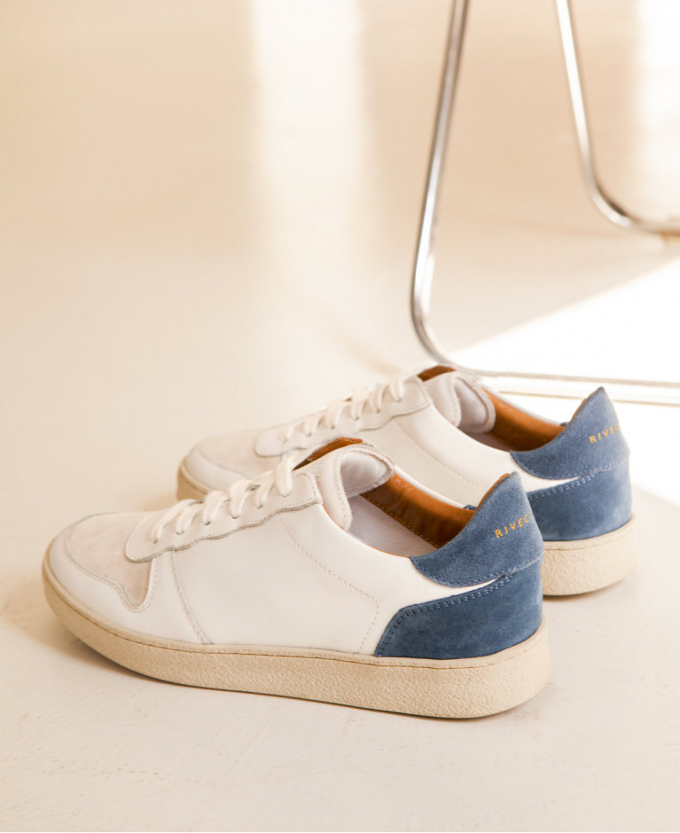 Sneakers n°12 White/Blue/Blue| Rivecour