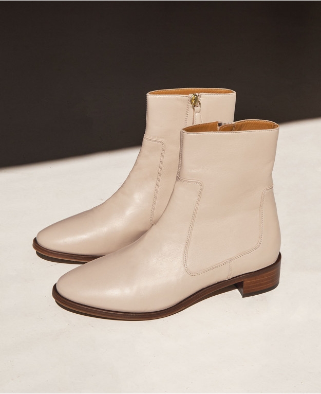 Boots n°67 Cream Leather| Rivecour