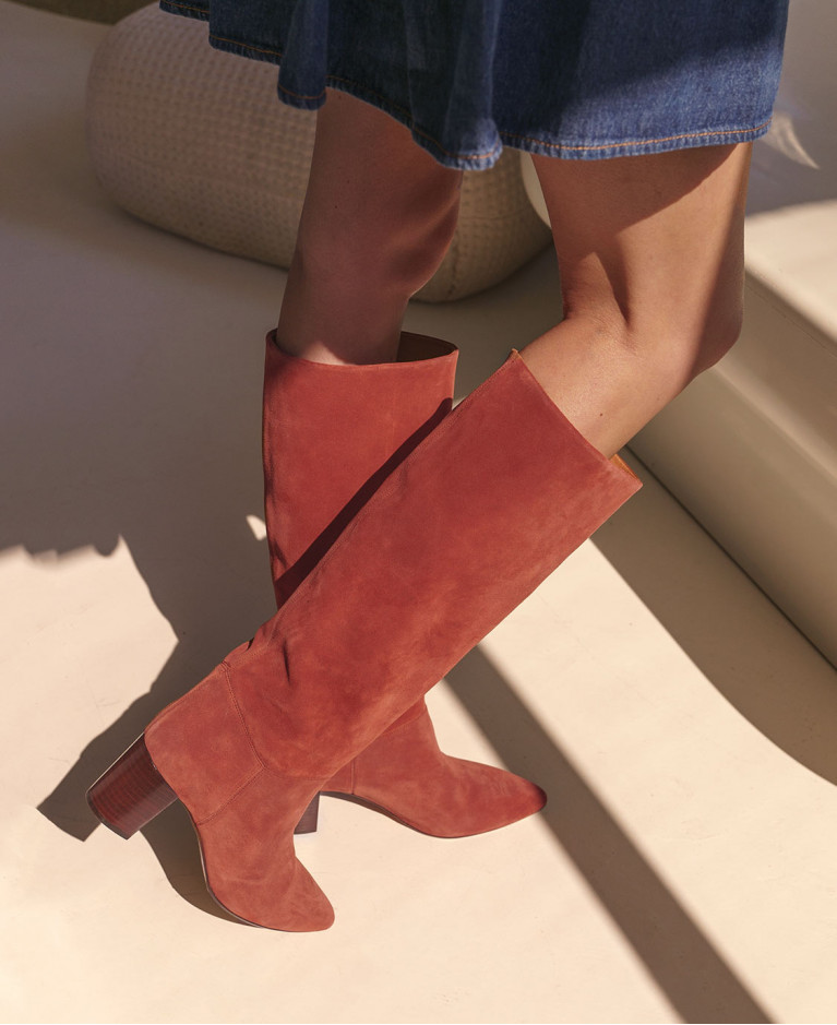 Bottines n°290 Chèvre velours Ecorce