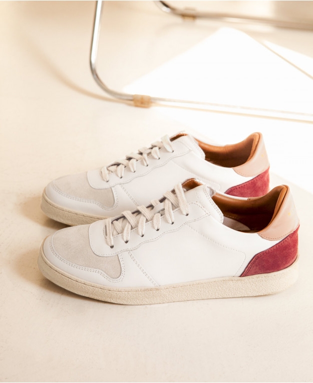 Sneakers n°12 White/Nude/Marsala| Rivecour