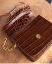 Bag n°903 Brown Croco Leather | Rivecour
