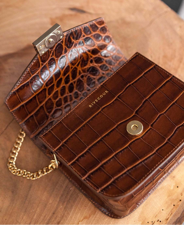 Bag n°903 Brown Croco Leather | Rivecour
