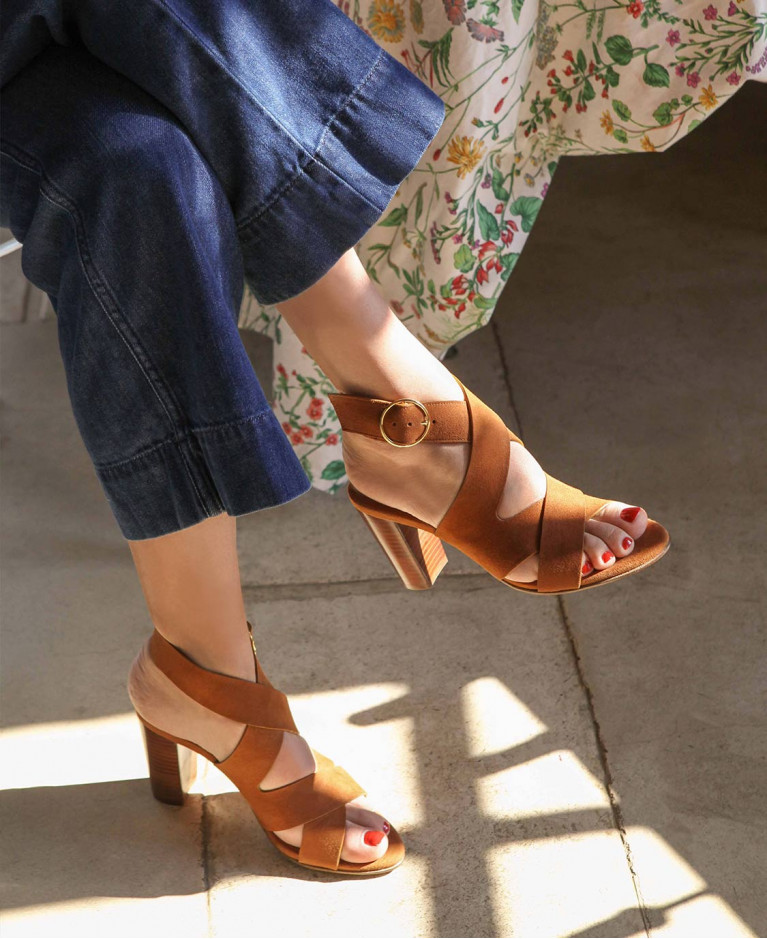 Bottines talons moyens suede kaki n°298 Rivecour