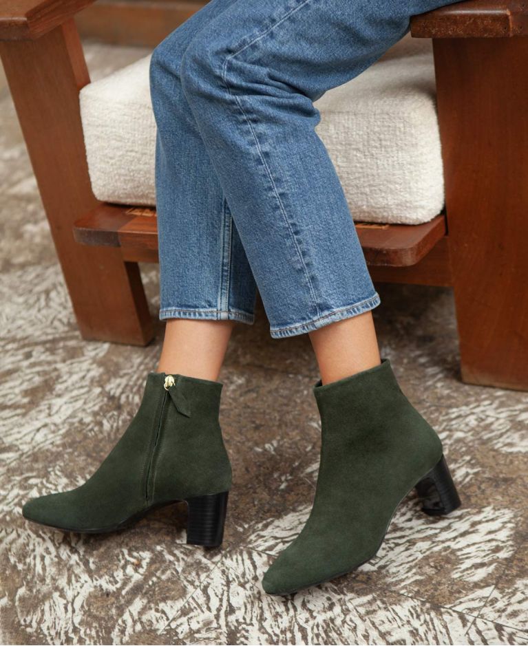 Bottines talons moyens cuir noir n°401 Rivecour