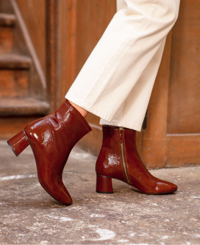 Bottines talons moyens suede ecorce n°662 Rivecour