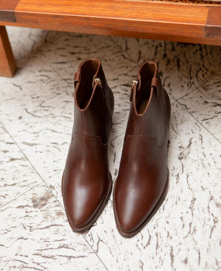 Bottines talons moyens cuir marron n°289 Rivecour Bottines talons moyens cuir marron n°289 Rivecour