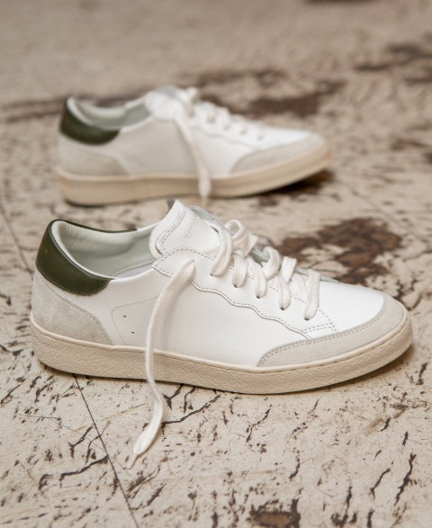 Sneakers n°14 White/Kaki