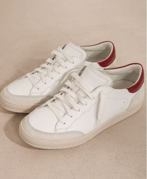 Sneakers n°14 White/Bordeaux