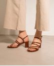 Sandals n°653 Cognac