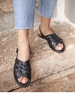 Sandals n°63 Black Leather | Rivecour