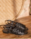 Sandals n°63 Black Leather | Rivecour