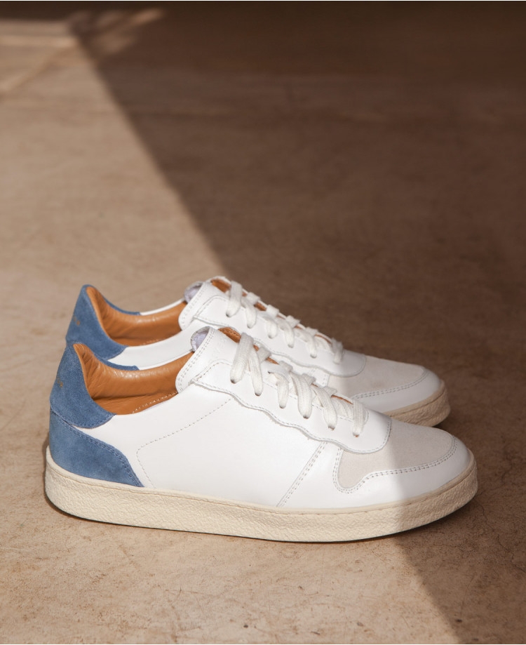 Sneakers n°12 White/Blue/Blue| Rivecour
