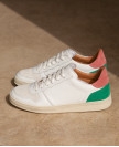Sneakers n°12 White/Blush/Green| Rivecour