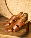 Sandals n°55 Cognac Leather | Rivecour