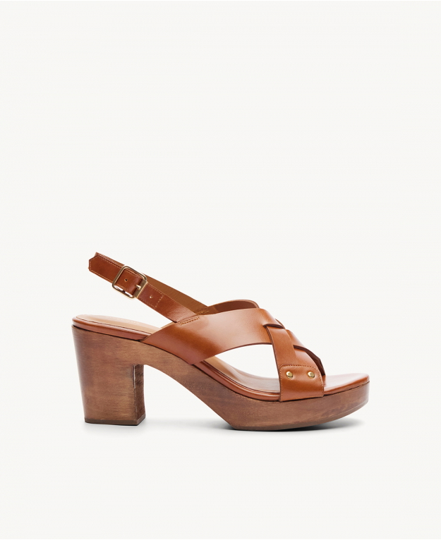 Sandals n°63 Cognac Leather | Rivecour