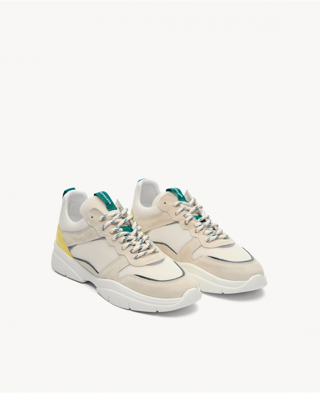 Sneakers n°15 White/Yellow/Green