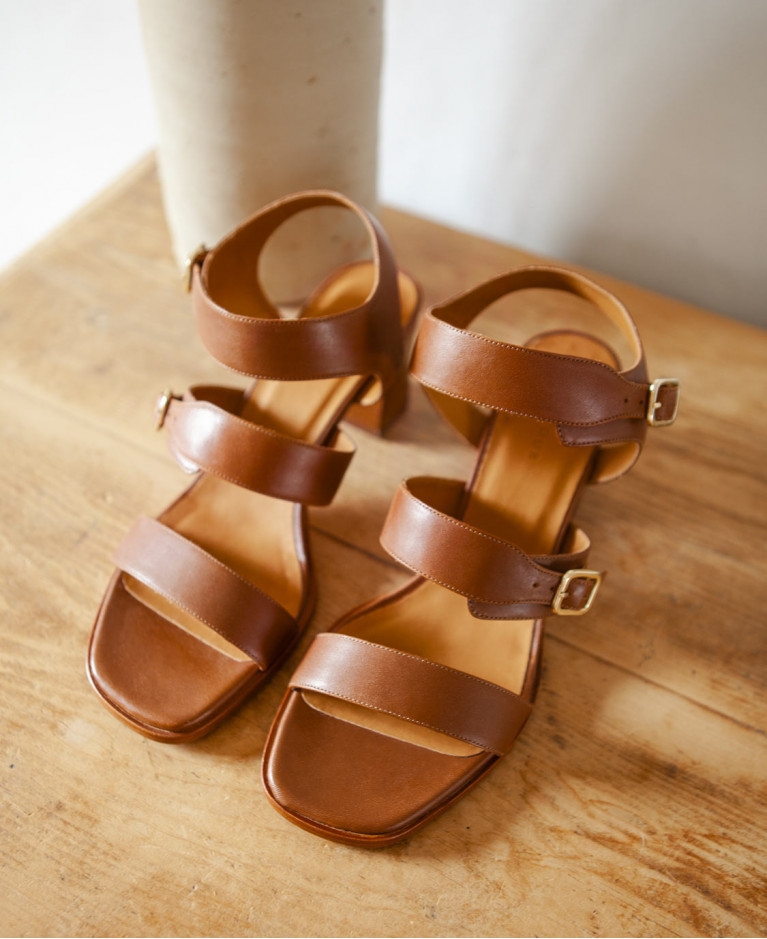 Sandals n°45 Cognac Leather| Rivecour