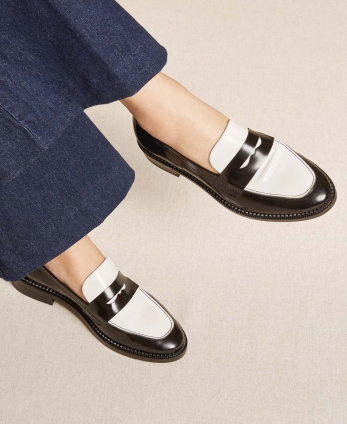 Mocassins n°82 Noir/Blanc