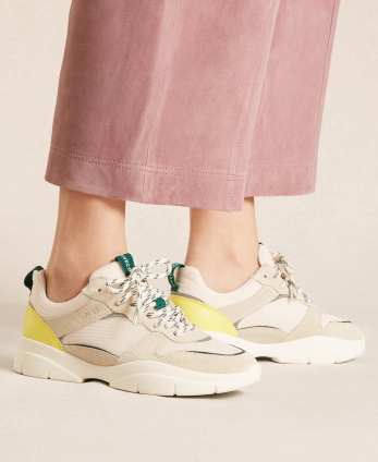 Sneakers n°15 White/Yellow/Green