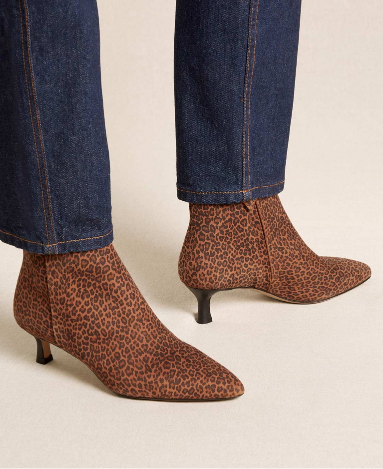 Bottines n 421 Cuir Imprime Leopard Rivecour