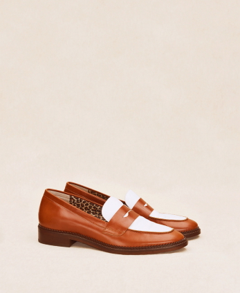 Loafers n°82 Cognac/White