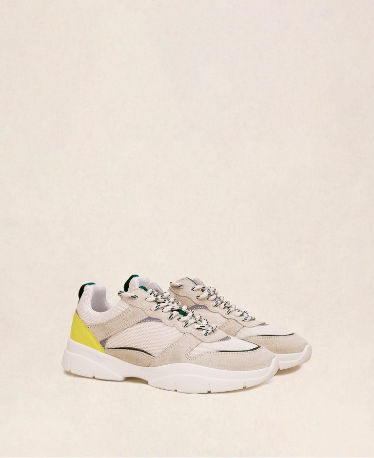 Sneakers n°15 White/Yellow/Green