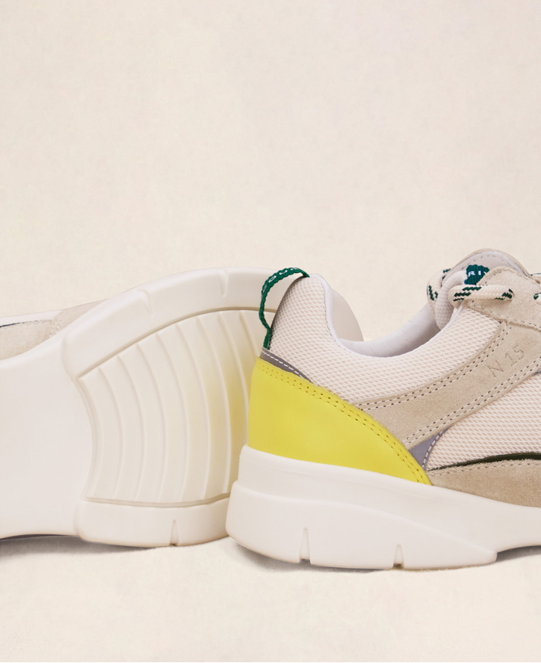 Sneakers n°15 White/Yellow/Green